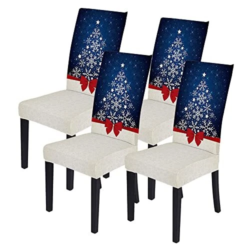 Blue christmas chair covers sale