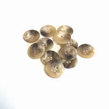 24 Buttons Mottled Swirl Brown Cream Plastic 4-Hole Sew Sewing 20 mm #BR50