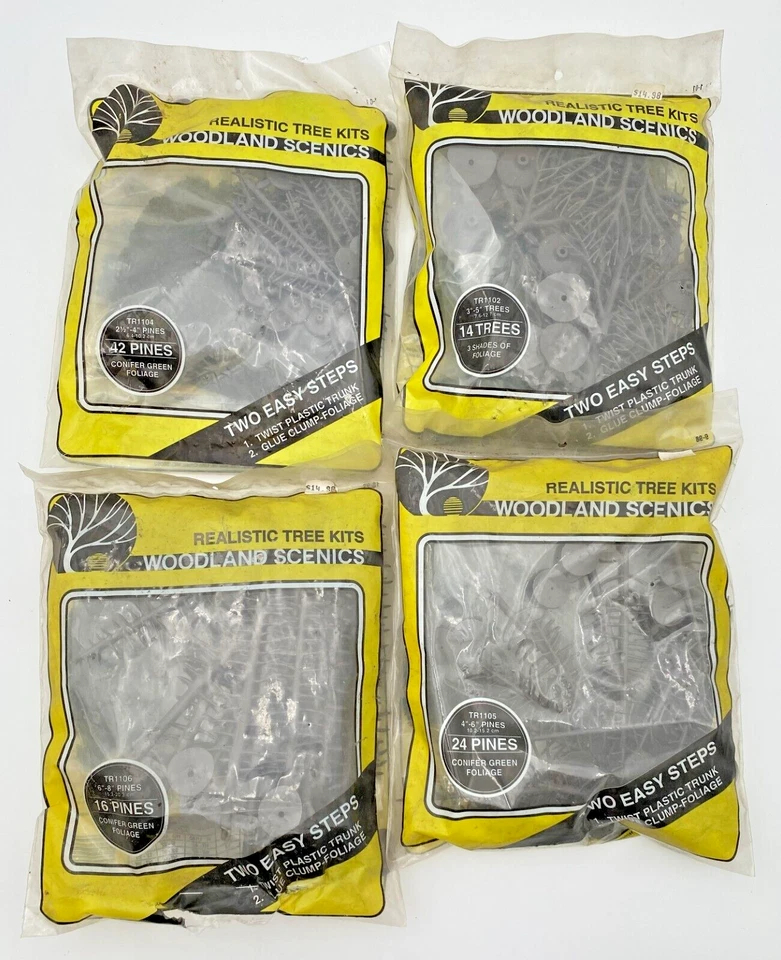 (4) WOODLAND SCENIC REALISTIC TREE KITS TR1102, TR1104, TR1105 & TR1106 2.5"-8" - Image 2 of 4