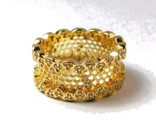 Authentic Pandora Ring, Shine Honeycomb Lace, #167100CZ, Gold Plated, Clear CZ
