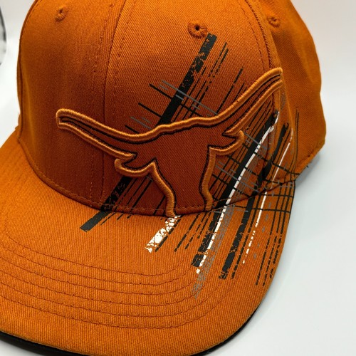 Texas Longhorns NCAA Football Hat Cap Fitted M/L Orange & Black Top of the World - Picture 4 of 10