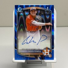 2025 Bowman Chrome Caden Powell Auto Blue Ray Wave /150