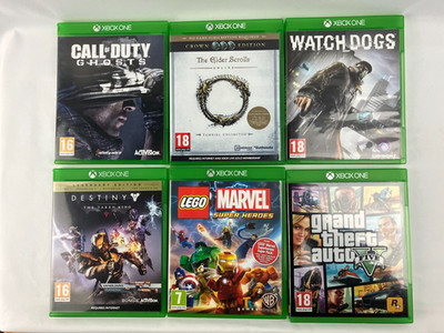 6 x XBOX ONE Spiele Konvolut Lego Marvel Avengers, COD Ghosts, Watch Dogs, etc