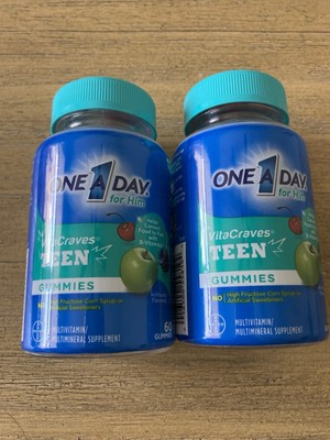 2 One A Day - Vitacraves Teen Multi Gummies For Him - Multivitamin 60 count Each