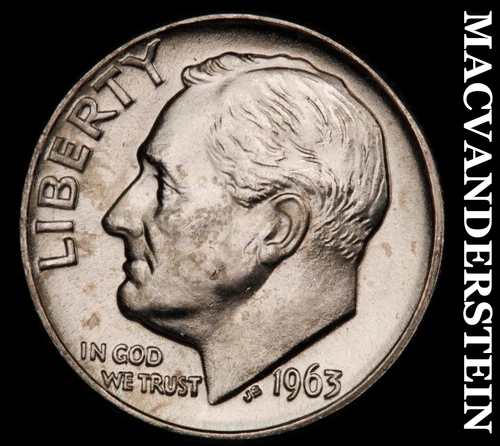 1963-D Silver Roosevelt Dime-Choice Gem BU Lustrous No Reserve #i4556