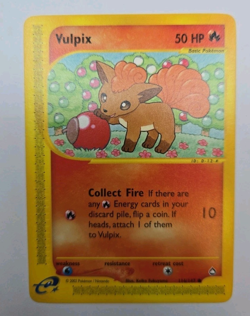 Pokémon TCG Aquapolis Vulpix Card Regular, Common, 116/147 Series NM