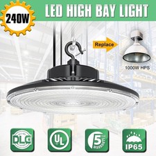 240W UFO LED High Bay Light 33600LM 5000K Commercial Shop Lights DLC & UL Listed