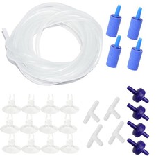 25 Feet Aquarium Airline Tubing Kit 3/16" Hose Air Stones Check Valves