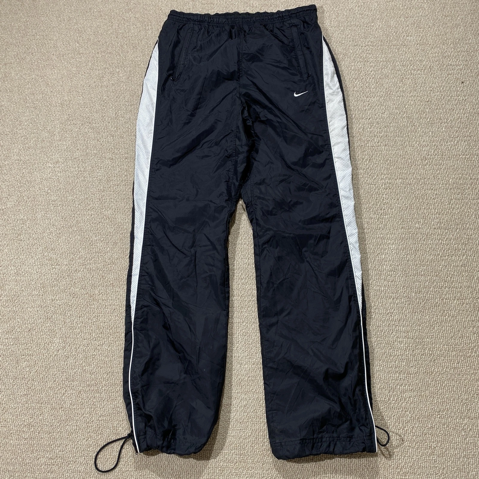 Vintage Nike Tracksuit Bottoms Mens Large L31 Black Loose Fit Y2K Track Pants