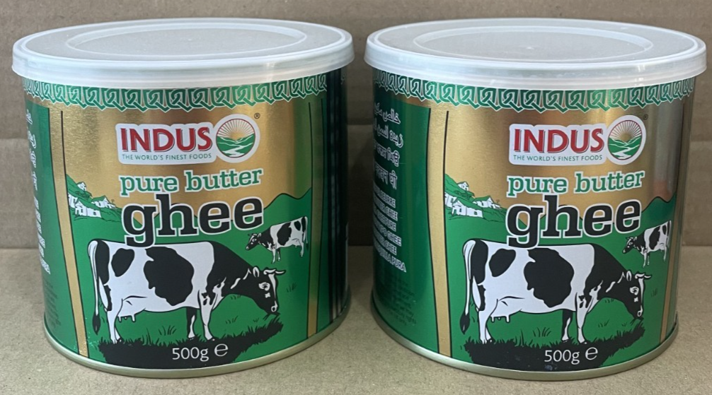 2 x 500g (each) INDUS Pure Butter Ghee 500g UK Premium Cooking / FREE P&P