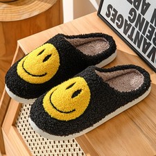 New Soft Smiley Face Slippers Happy Face Slippers Warm Winter Cozy Slippers UK
