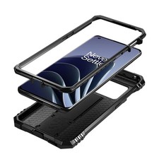 OnePlus 10 Pro Case Full Body Built-in Kickstand Dual-Layer Rugged Cover Black