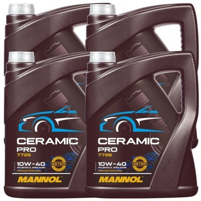 4x5 Liter MANNOL 7726 CERAMIC PRO 10W-40 Motoröl VW 505 00 Mercedes 229.3 A3 B4