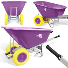 Bertie Barrow 200L Twin Wheel Heavy Duty Wheelbarrow – Puncture-Proof Wheels