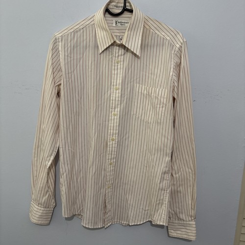 Vtg 90s Yves Saint Laurent Button Down Men’s Shirt Pinstripe Collar Sz 15 34-35