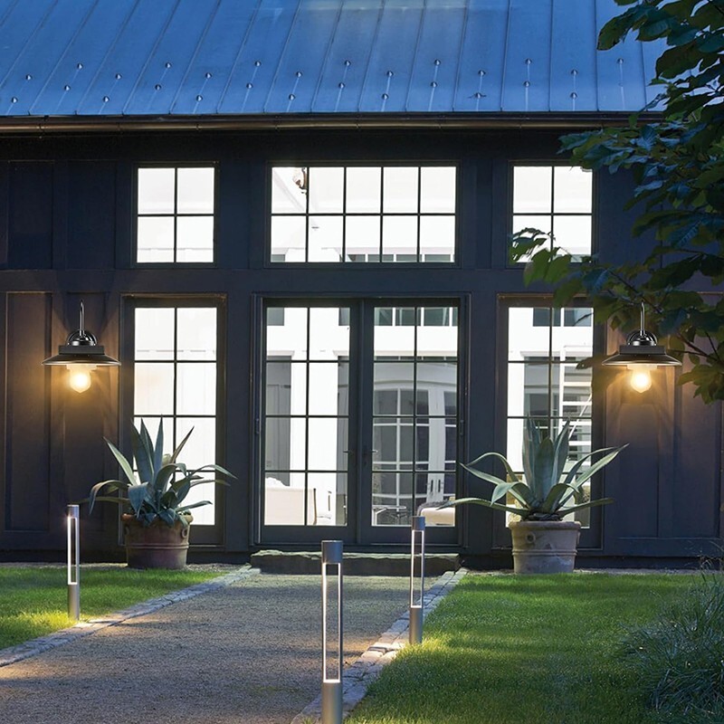 2 Pack Outdoor Solar Barn Light Motion Sensor Wall Light Waterproof Porch Light