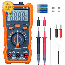 Auto-Ranging Digital Multimeter, TRMS 6000 Counts AC DC Voltmeter Ohm Volt Amp M