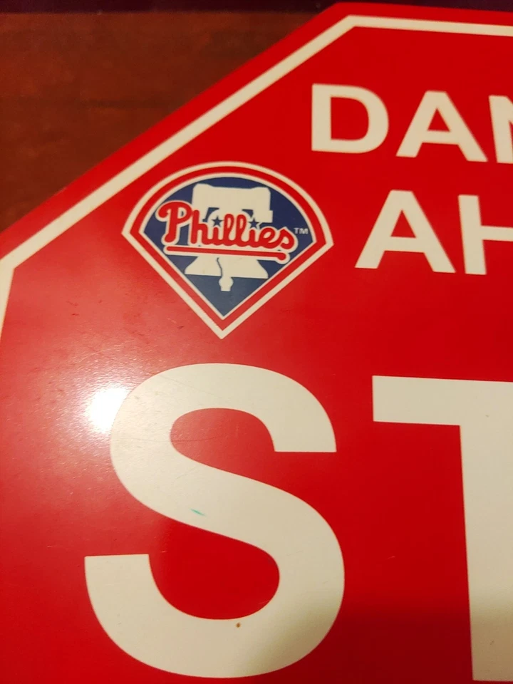 MLB Philadelphia Phillies Team Stop Sign 12"x12" plástico estireno Fremont Die De colección Foto 3 de 4