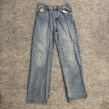 Cinch Relaxed Straight Jeans Boys 16 27x30 Blue Denim Adjustable Waist Classic