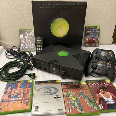 Original Xbox Console CIB Boxed Bundle Halo 2 Collectors JSRF 2 Controllers OG 