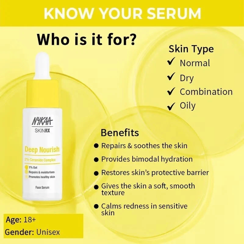 Nykaa SKINRX 2% Ceramide Deep Nourish - Moisturising Face Serum - 30ml - Image 3 of 4