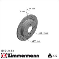 2X Zimmermann 150.3446.52 Bremsscheibe FüR Mini Clubman Clubvan R56 R57 R58 R59