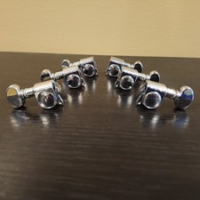 Grover Mini Rotomatic Locking Tuners 3x3 Chrome 1980s 80s Tuning Key Peg Set