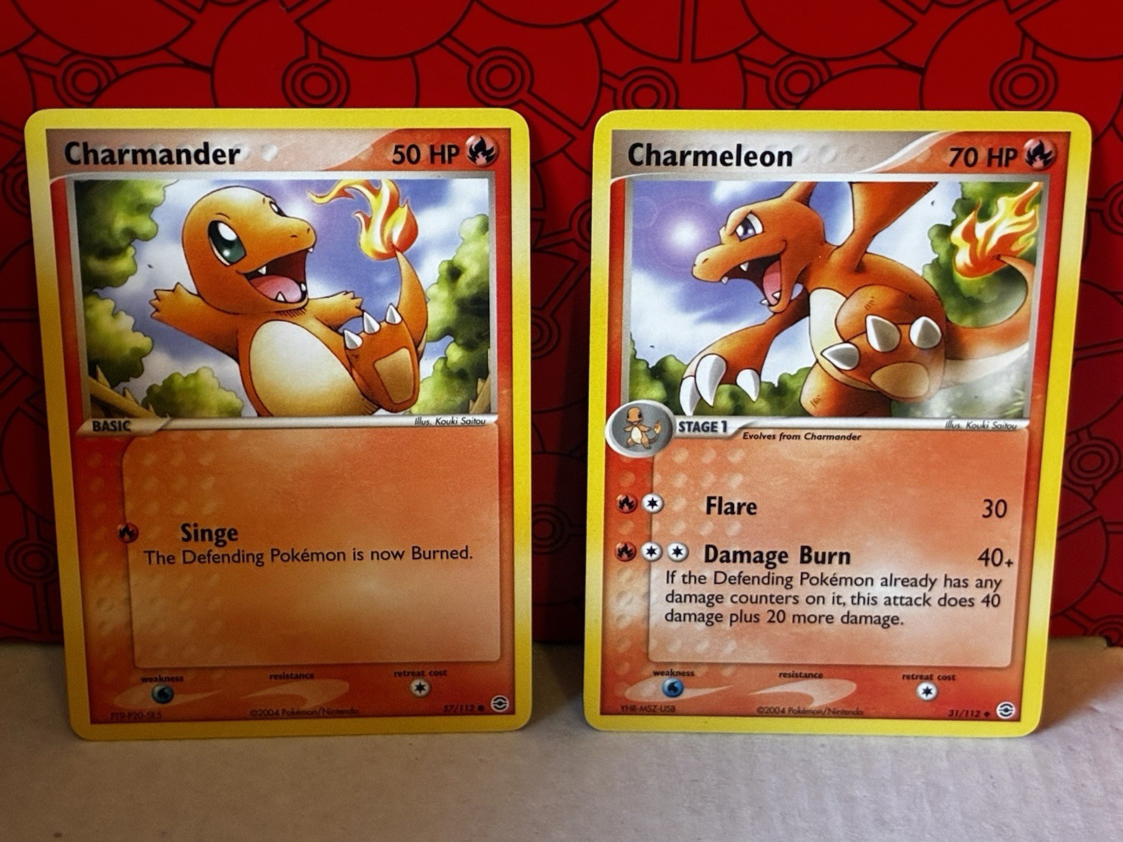 SET - Charmander & Charmeleon Fire Red & Leaf Green Pokemon TCG Card LP
