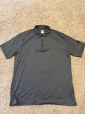 Callaway Opti-Dri Golf Polo Shirt Gray Black Striped Men's L Short Sleeve