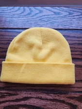 Kids Neon Yellow Knit Beanie Winter Hat Fits Kids 1-6 Years Nwot