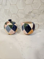 Tabletops Unlimited Carnival Sugar Bowl And Creamer Set