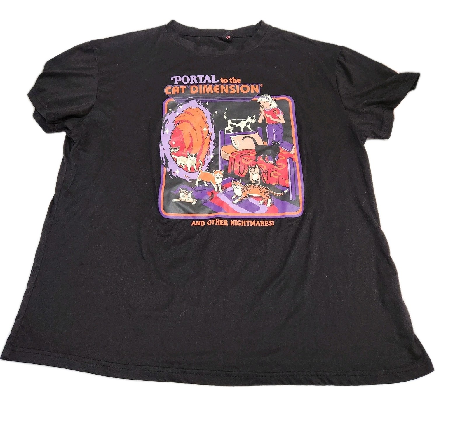 ALTRA T shirt grafica gatto Romwe Portal to the Cat Dimension & Other Nightmares taglia 1XL