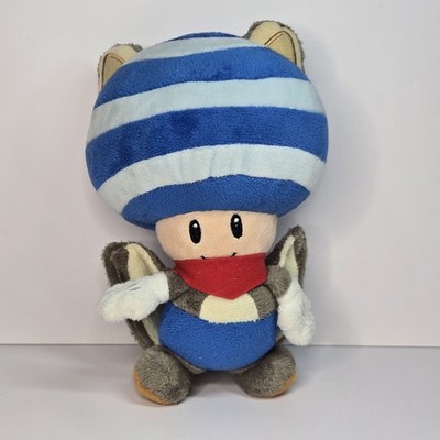 TOAD Flying Squirrel Suit 8'' BLUE Plush Super Mario Bros. Toadstool