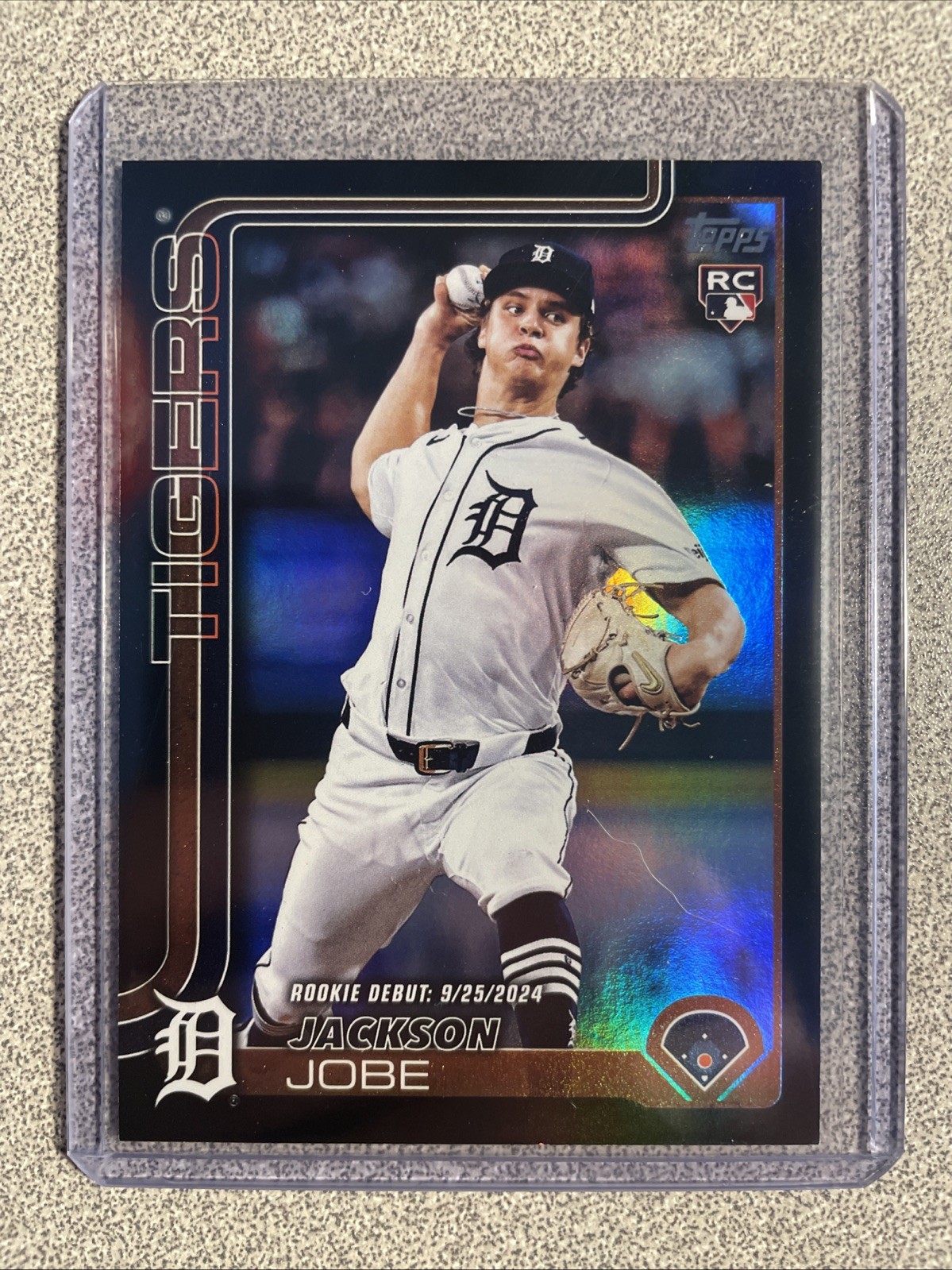 2025 Topps Update #US193 Jackson Jobe RC Rookie Debut Black Rainbow Foil 5/10