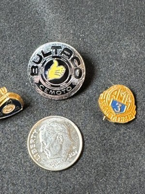 Lot of 3 motorcycles  pins: BULTACO LAPEL PIN vintage AMA 5 yr 3 yr membership 