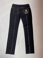 Roberto Just Cavalli Black Jeans Slim Fit Gold Detail Designer