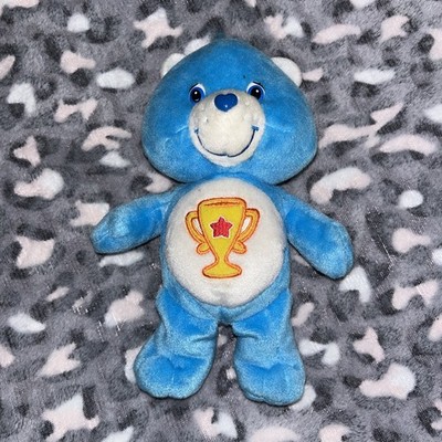 Care Bears Champ Blue Trophy Care Bear Plush 8'' 2003 Stuffed Animal Toy