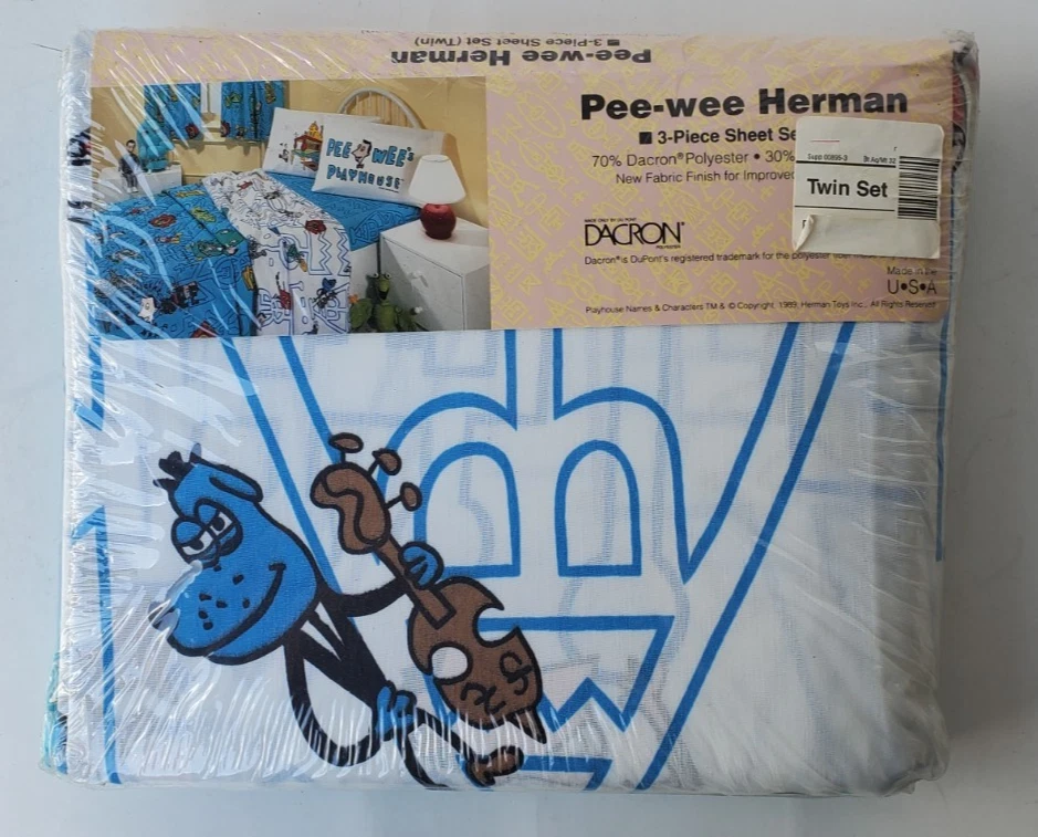 Juego de funda de almohada/sábana doble vintage Pee Wee Herman nuevo Foto 3 de 4