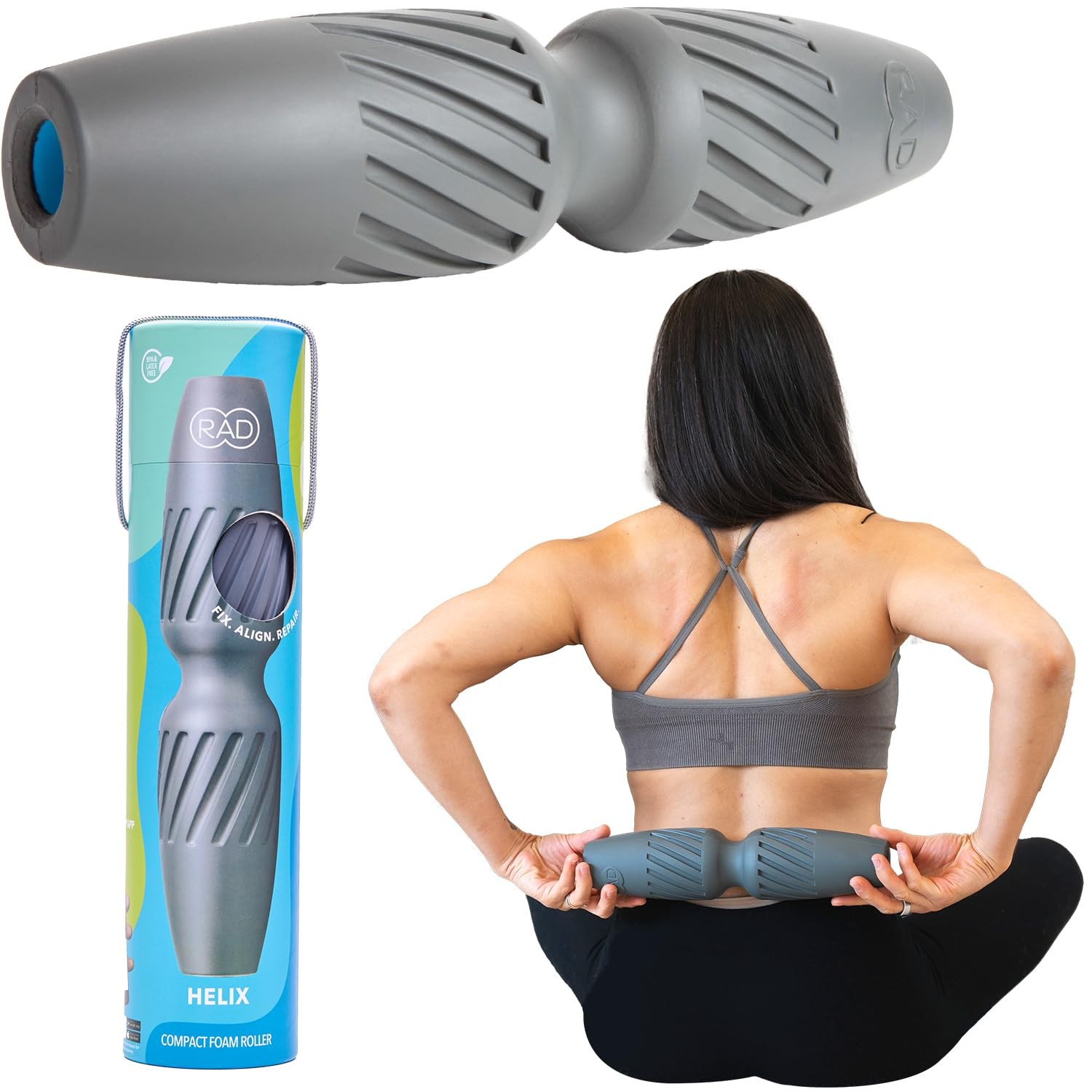 RAD Helix &ndash; Compact High-Density Exercise Foam 1 Count (Pack of 1), Grey 