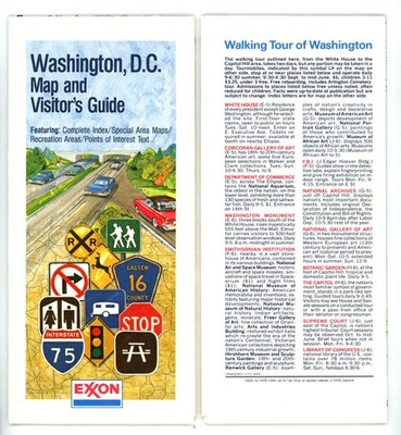 Vintage 1984 Washington, D.C. Road Map   Exxon
