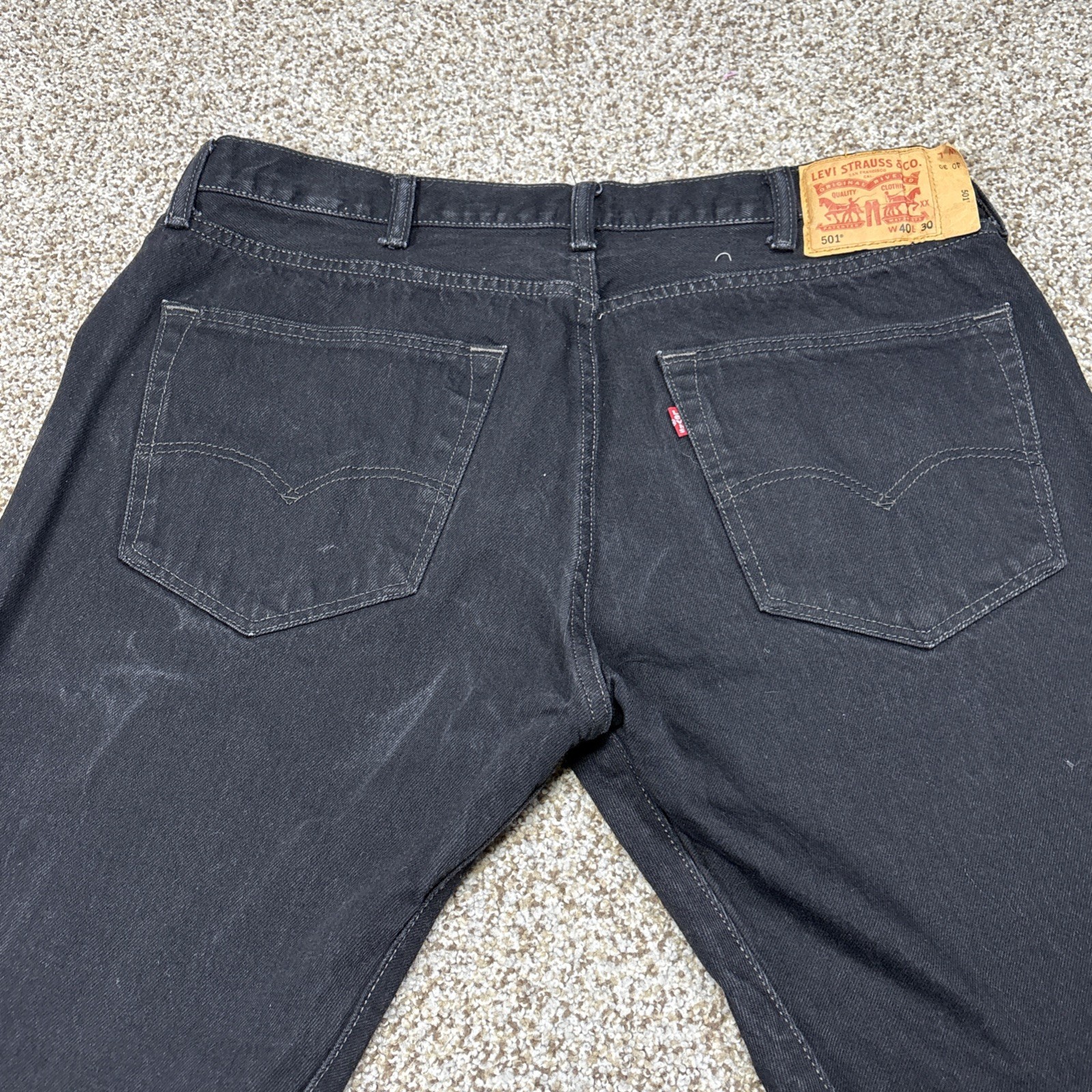 Levis 501 XX Jeans Mens 40x30 Black  Wash Denim Button Fly 37x29 - View 16