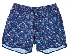 Burlebo Athletic Shorts 5.5" Lined Sz Medium Performance Stretch Neon Fish Hunt