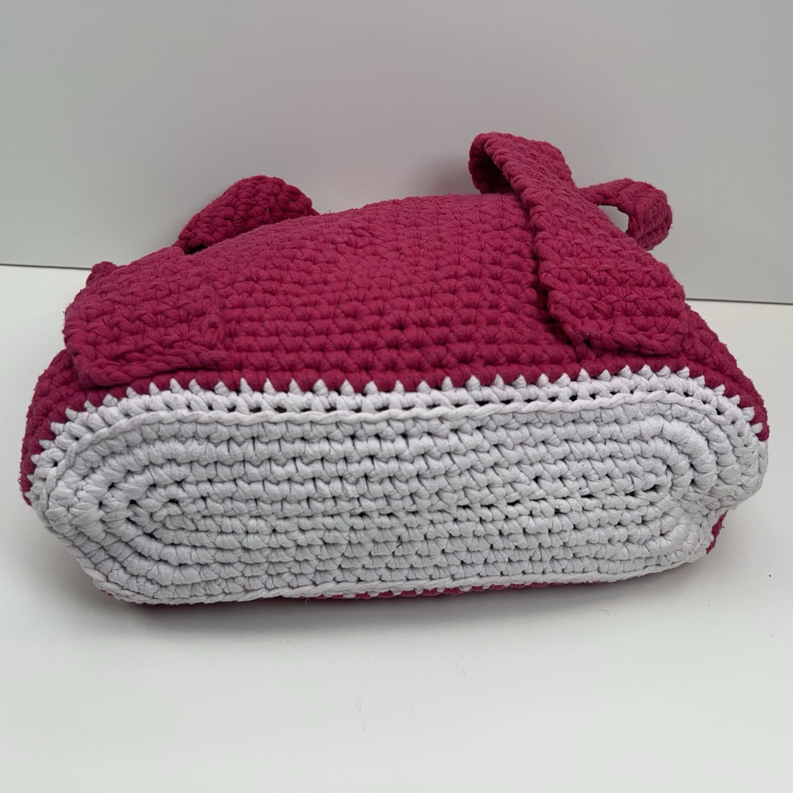 HANDMADE Crochet Drawstring Backpack Flap Button … - image 6