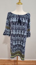 New Look Women's Mini Dress 100% Rayon Summer Beach Casual Off-Shoulder Size M