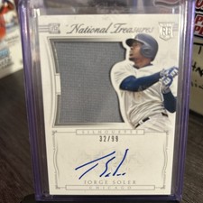 2015 Panini National Treasures  Autographs Jorge Soler #32/99 (AU, MEM, RC)