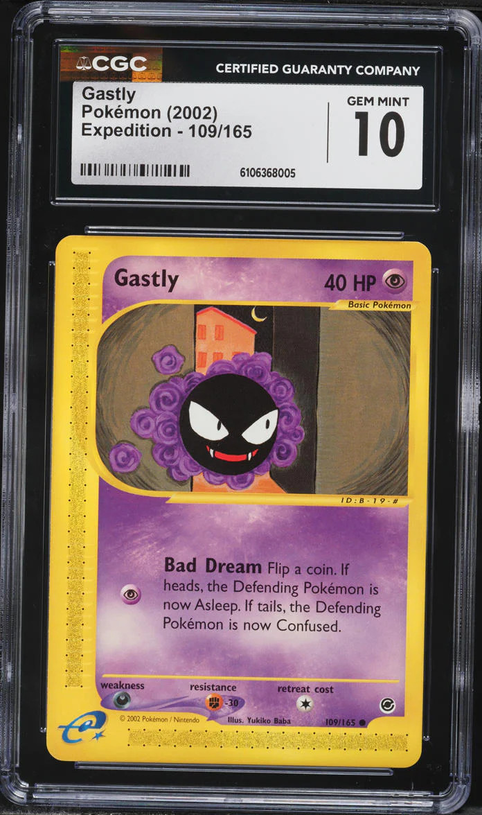 2002 Pokemon Expedition Gastly #109 CGC 10