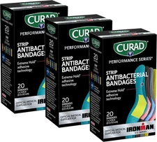 CURAD Performance Series Antibacterial Bandages, Extreme 20 Count (Pack of 3) 