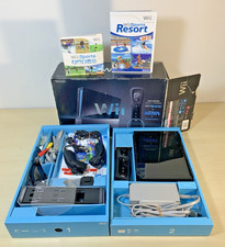 Nintendo Wii Console Bundle CIB RVL-001 Black w/ Wii Sports  Resort 2 Remotes
