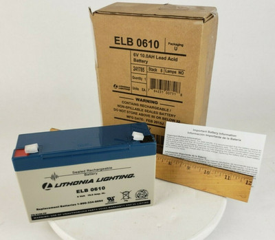 Lithonia Lighting ELB 0610 Battery- 6V 10AH  4PG87 Lead Acid Rechargeable 4PG87