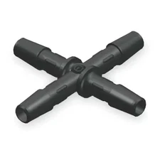 Eldon James X0-2Hdpe Cross, Hdpe, Barbed1/8In, 1/8In, 1/8In, 1/8In